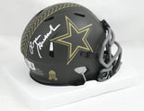 Roger Staubach Autographed Cowboys Salute 2025 Speed Mini Helmet- Beckett W Holo