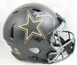 Roger Staubach Autographed Cowboys F/S Salute 2025 Speed Helmet - Beckett W Holo