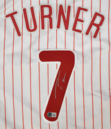 Trea Turner Autographed White Pro Style Jersey - Beckett W Hologram *Silver