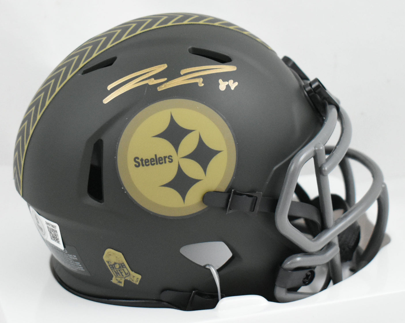 Pat Freiermuth Autographed Steelers Salute 2025 Speed Mini Helmet-Beckett W Holo