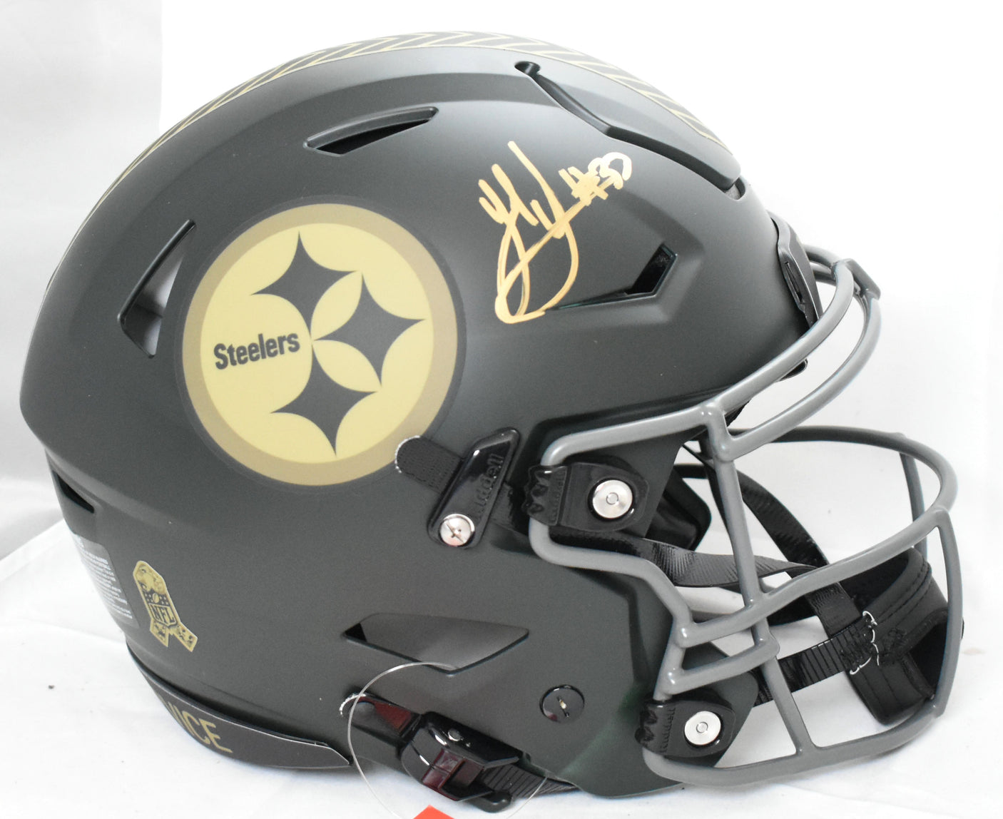 Jack Sawyer Signed Steelers F/S Salute 2025 Speed Flex Helmet - Beckett W Holo