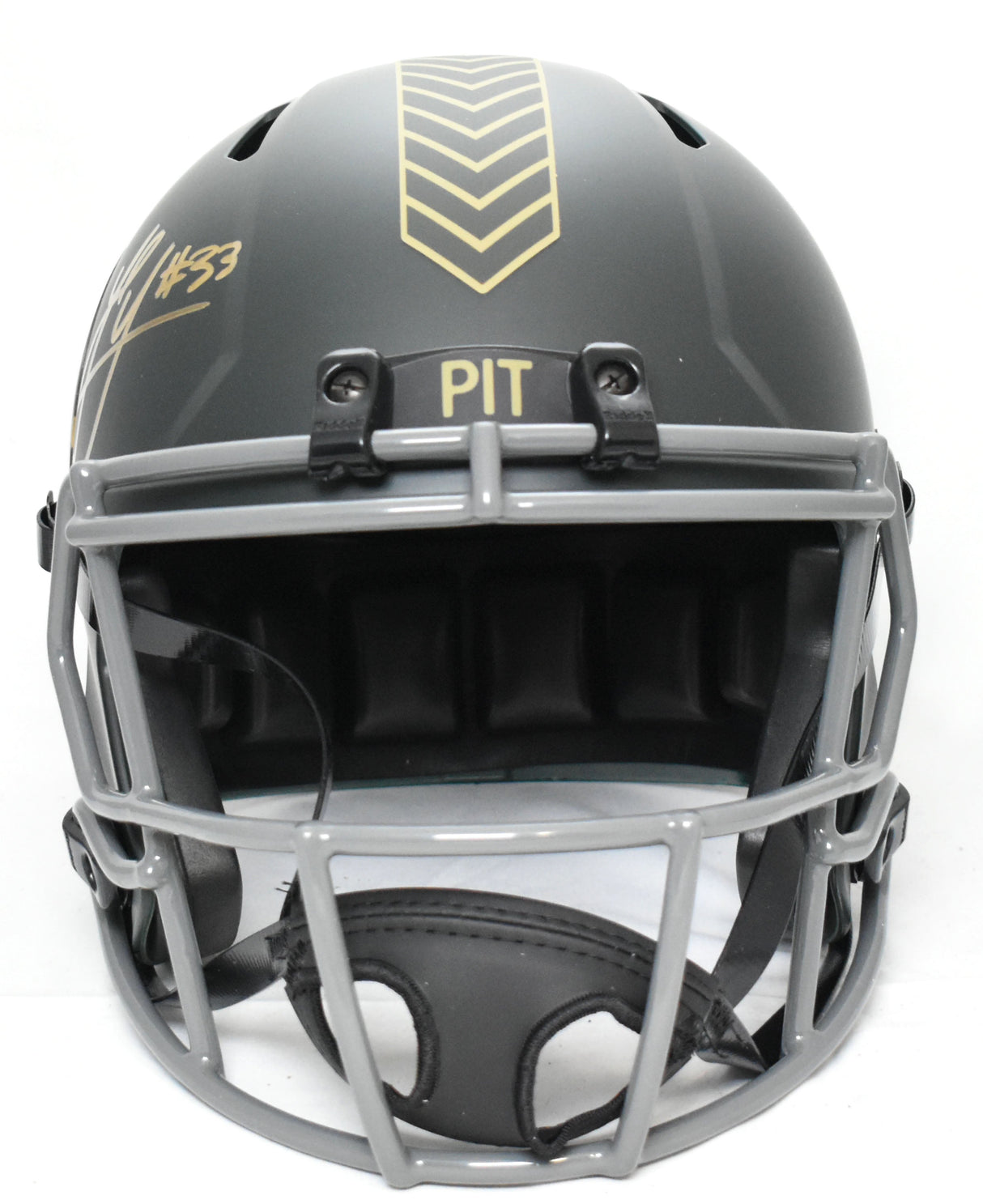 Jack Sawyer Autographed Steelers F/S Salute 2025 Speed Helmet-Beckett W Hologram