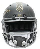 Jack Sawyer Autographed Steelers F/S Salute 2025 Speed Helmet-Beckett W Hologram