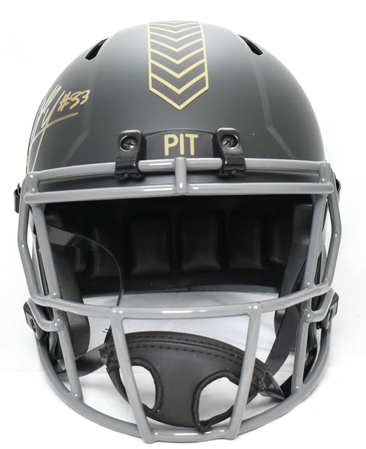 Jack Sawyer Autographed Steelers F/S Salute 2025 Speed Helmet-Beckett W Hologram