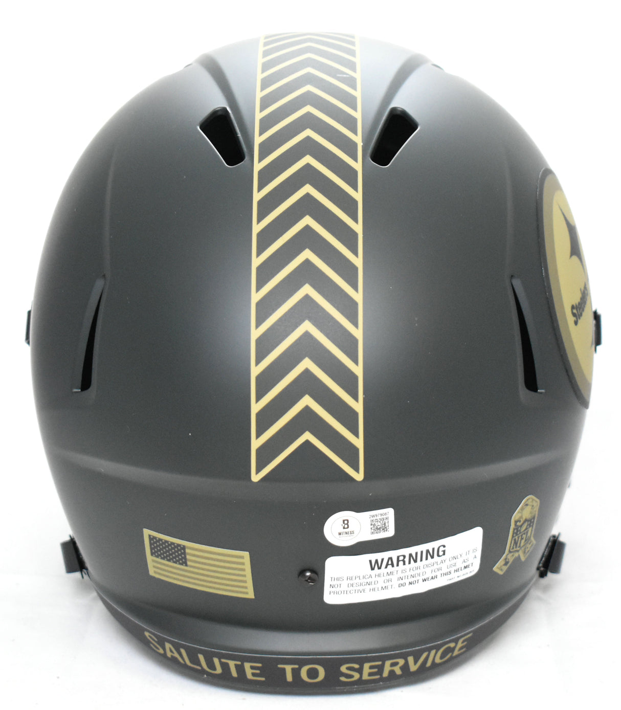 Jack Sawyer Autographed Steelers F/S Salute 2025 Speed Helmet-Beckett W Hologram