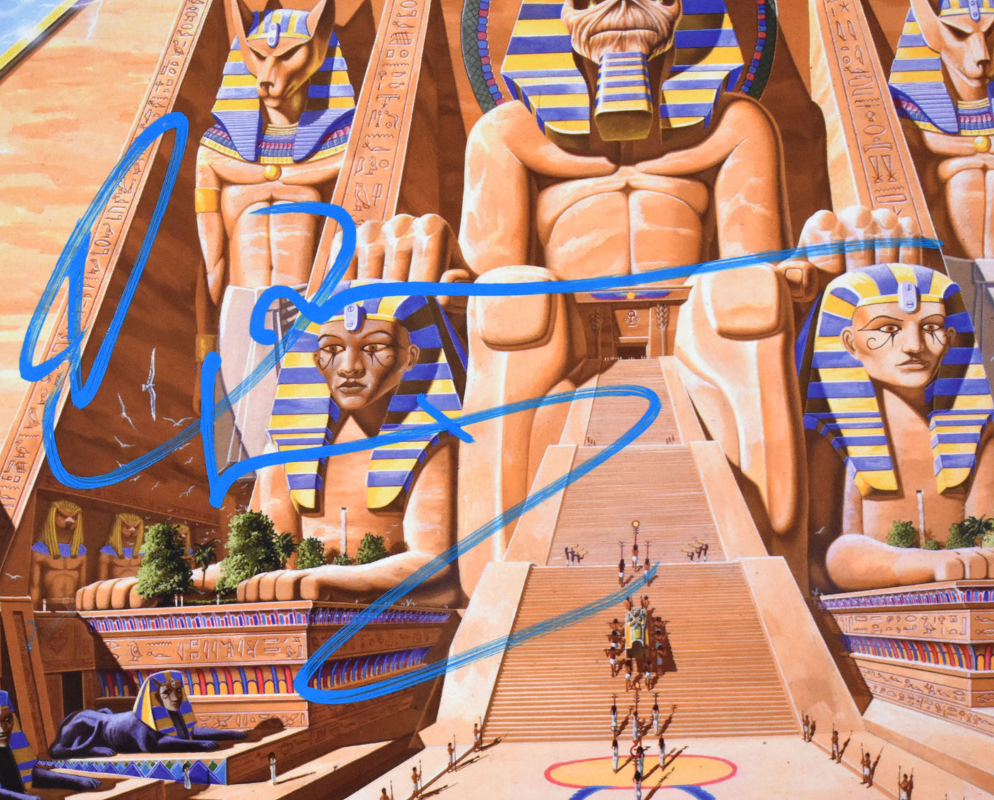 Bruce Dickinson Autographed Iron Maiden Powerslave Vinyl - Beckett W Hologram