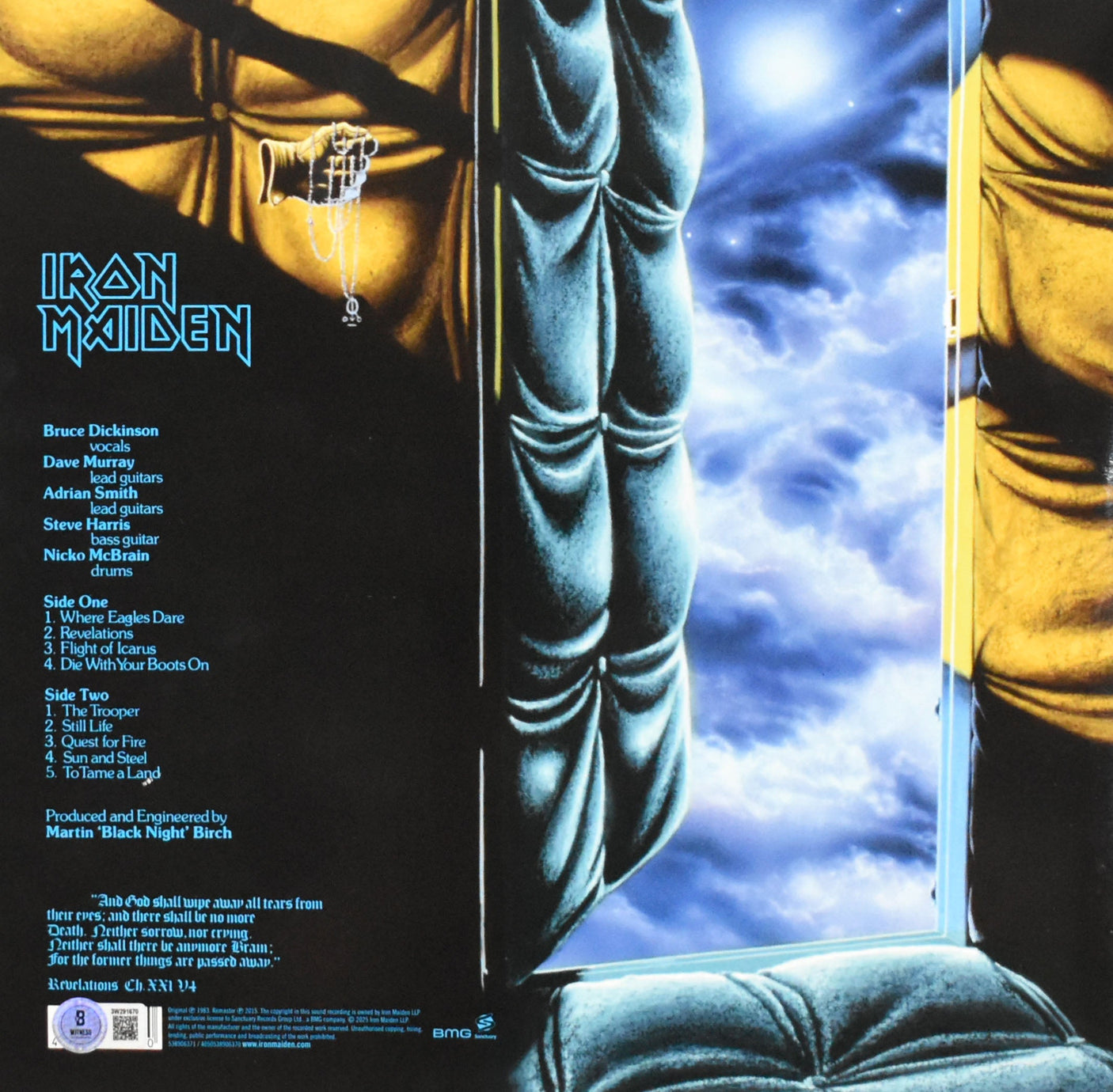 Bruce Dickinson Autographed Iron Maiden Piece of Mind Vinyl - Beckett W Hologram