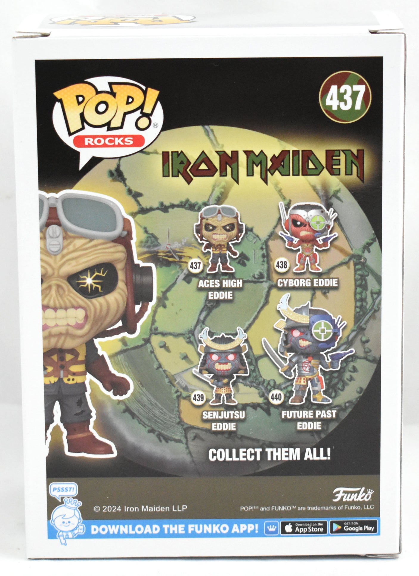 Bruce Dickinson Signed Iron Maiden Aces High Eddie Funko Pop #437-Beckett W Holo