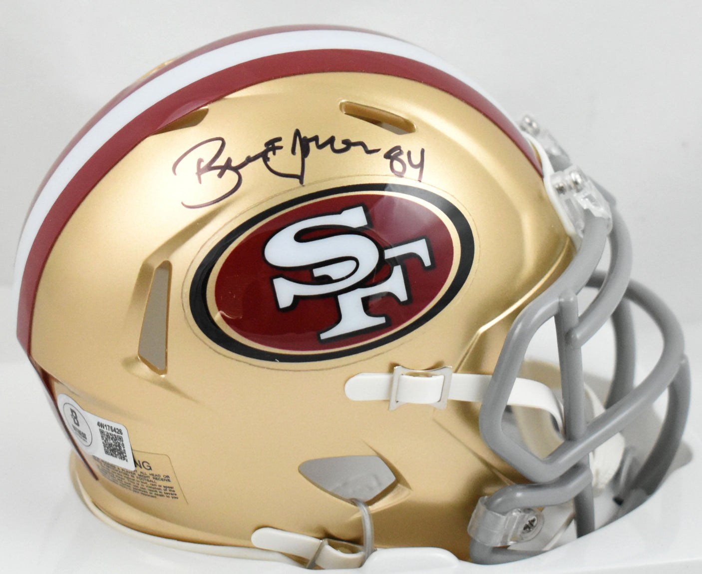 Brent Jones Autographed San Fransico 49ers Speed Mini Helmet - Beckett W Holo