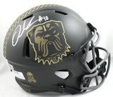 Quinshon Judkins Autographed Browns F/S Salute 2025 Speed Helmet- Beckett W Holo