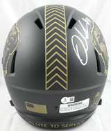 Quinshon Judkins Autographed Browns F/S Salute 2025 Speed Helmet- Beckett W Holo