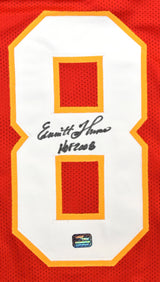 Emmitt Thomas Autographed Red Pro Style Jersey w/HOF - Prova *Black