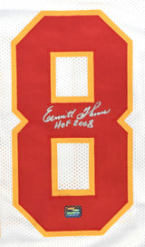 Emmitt Thomas Autographed White Pro Style Jersey w/HOF - Prova *Silver