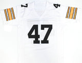 Mel Blount Autographed White Pro Style Jersey - Prova *Silver