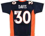 Terrell Davis Autographed Blue Pro Style Jersey - Beckett W Hologram *Black