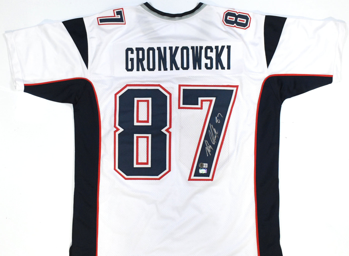 Rob Gronkowski Autographed White Pro Style Jersey - Beckett W Hologram