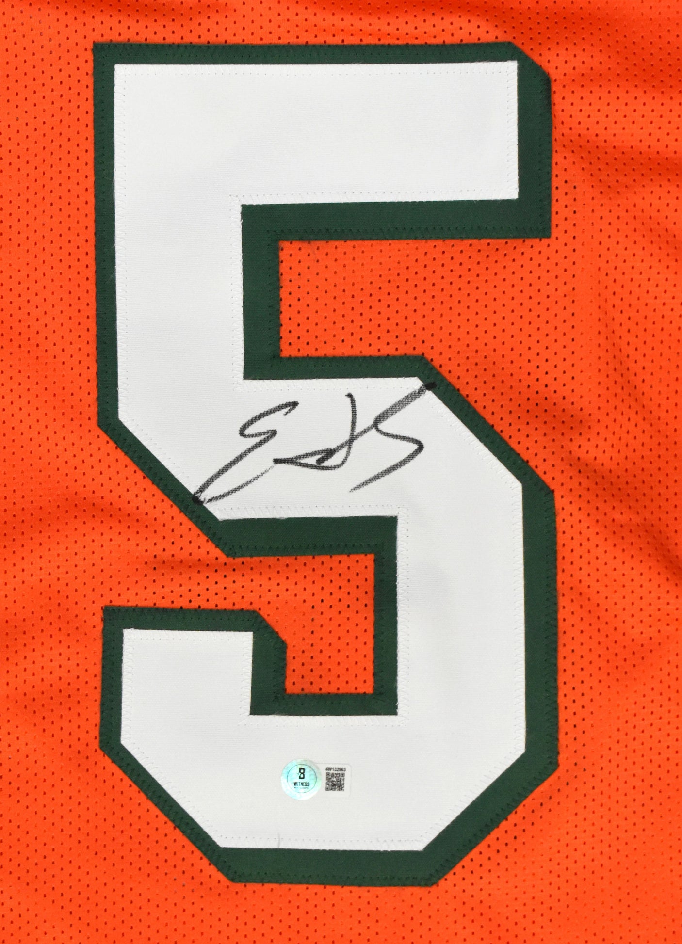 Edgerrin James Autographed Orange College Style Jersey - Beckett W Hologram