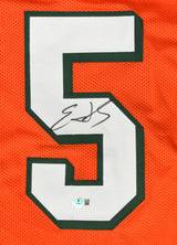 Edgerrin James Autographed Orange College Style Jersey - Beckett W Hologram