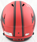 James Cook Autographed Bufalo Bills F/S Rave Speed Helmet- Beckett W Holo *White