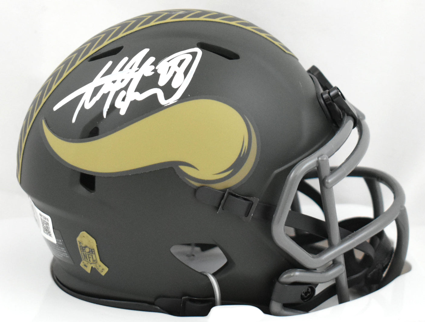 Adrian Peterson Autographed Vikings Salute 2025 Speed Mini Helmet Beckett W Holo