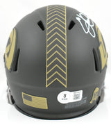 Eric Dickerson Autographed Rams Salute 2025 Speed Mini Helmet HOF Beckett W Holo