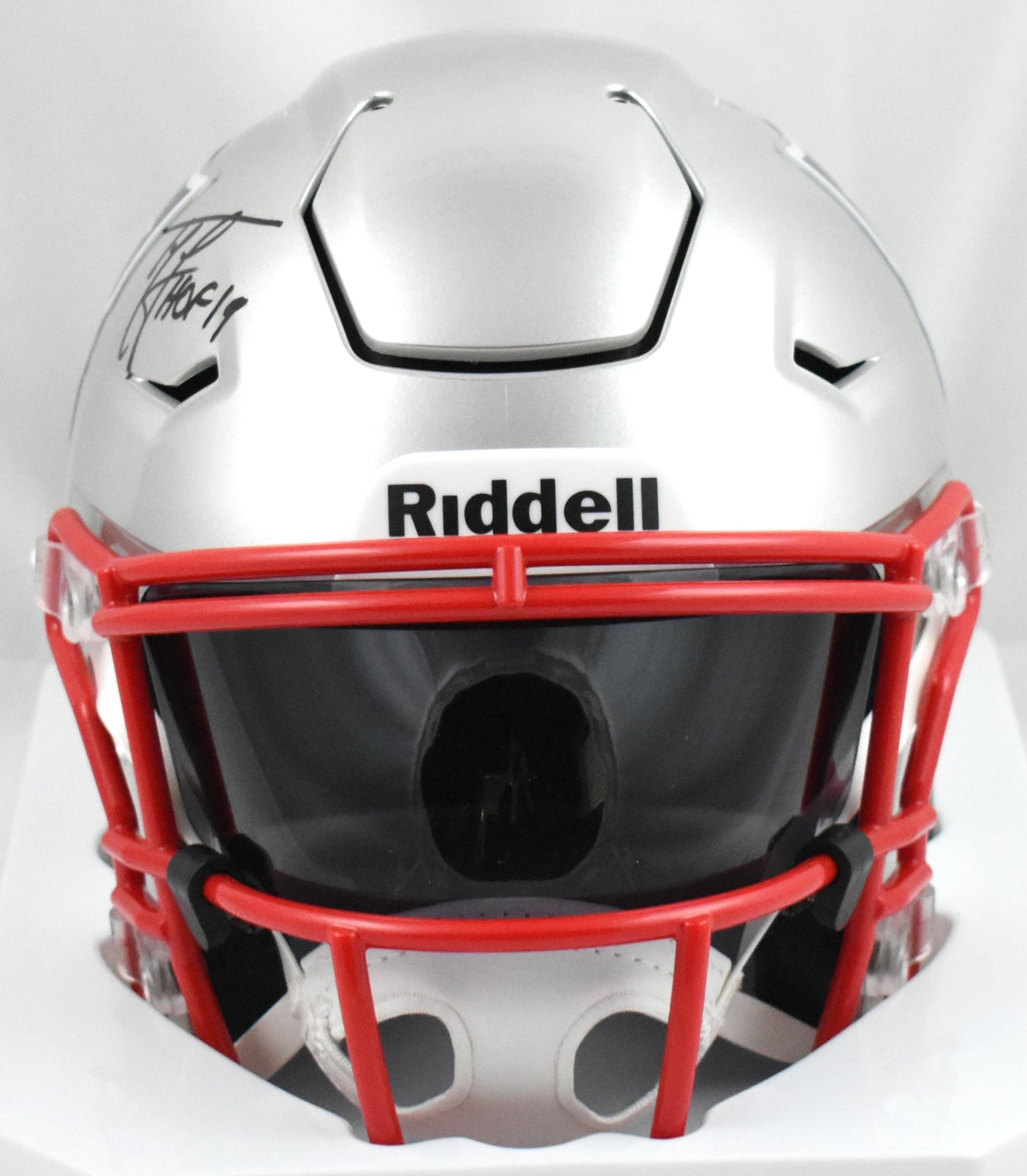 Ty Law Signed New England Patriots Mid-Size SpeedFlex Helmet HOF- Beckett W Holo