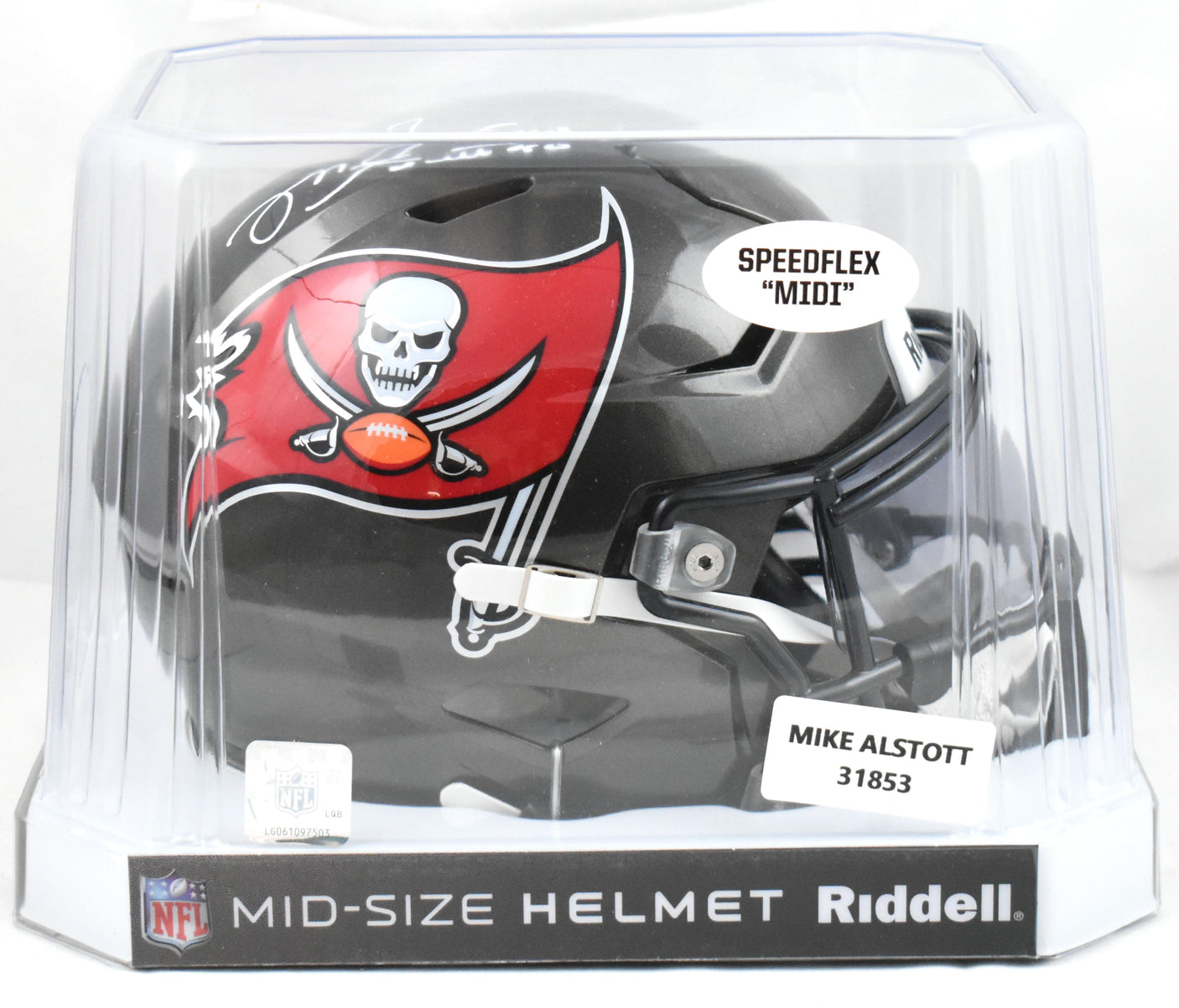 Mike Alstott Autographed Buccaneers Mid-Size SpeedFlex Helmet - Beckett W Holo