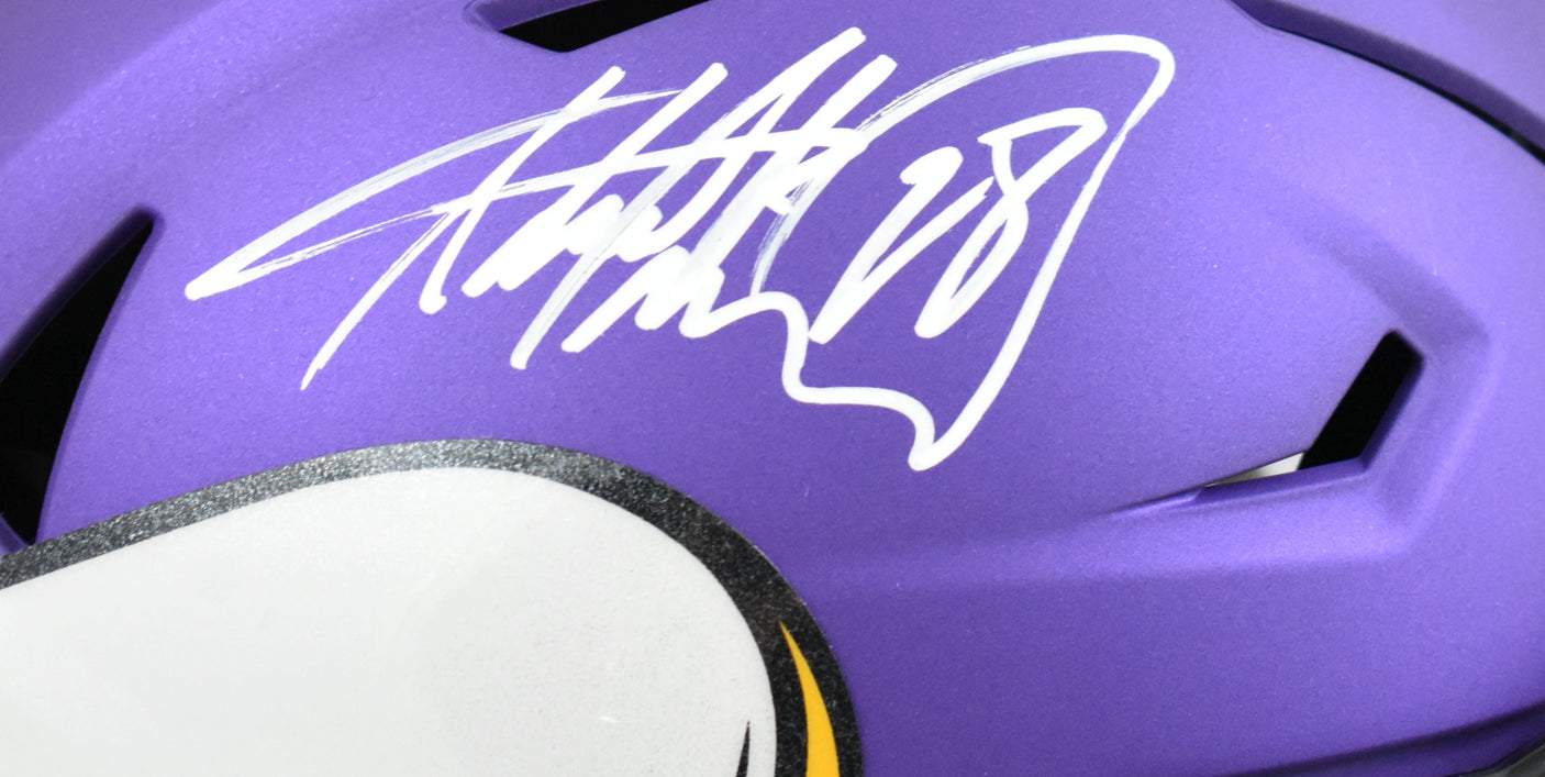 Adrian Peterson Autographed Vikings Mid-Size SpeedFlex Helmet - Beckett W Holo