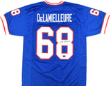 Joe DeLamielleure Autographed Blue Pro Style Jersey - Prova *Black