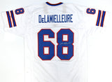 Joe DeLamielleure Autographed White Pro Style Jersey - Prova *Silver