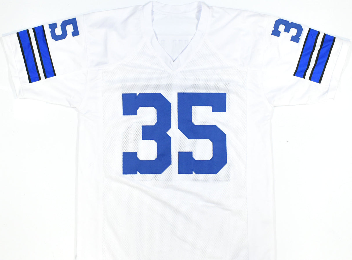 Calvin Hill Autographed White Pro Style Jersey - Prova *Silver