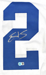 Edgerrin James Autographed White Pro Style Jersey - Beckett W Hologram *Silver