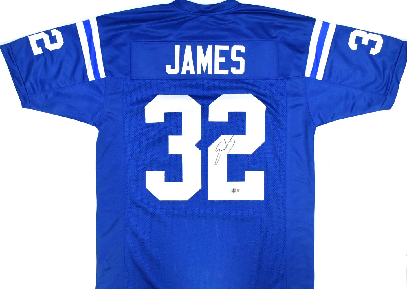 Edgerrin James Autographed Blue Pro Style Jersey - Beckett W Hologram *Black