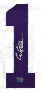 Carl Eller Autographed White Pro Style Jersey - Prova *Silver