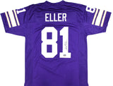 Carl Eller Autographed Purple Pro Style Jersey - Prova *Black
