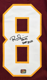 Russ Grimm Autographed Burgandy Pro Style Jersey w/HOF - Prova *Black