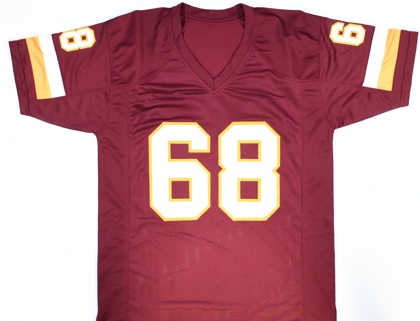 Russ Grimm Autographed Burgandy Pro Style Jersey w/HOF - Prova *Black