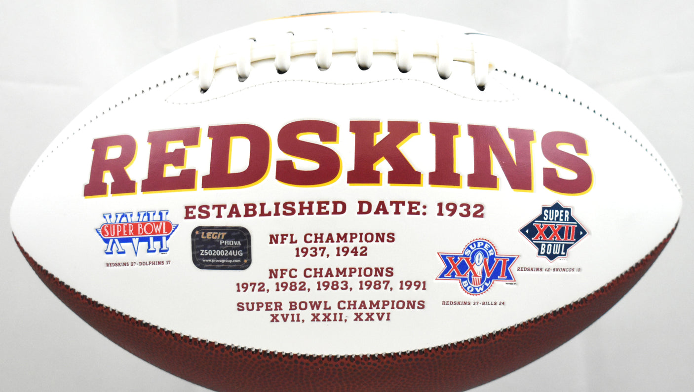 Russ Grimm Autographed Washington Redskins Logo Football w/HOF - Prova *Black