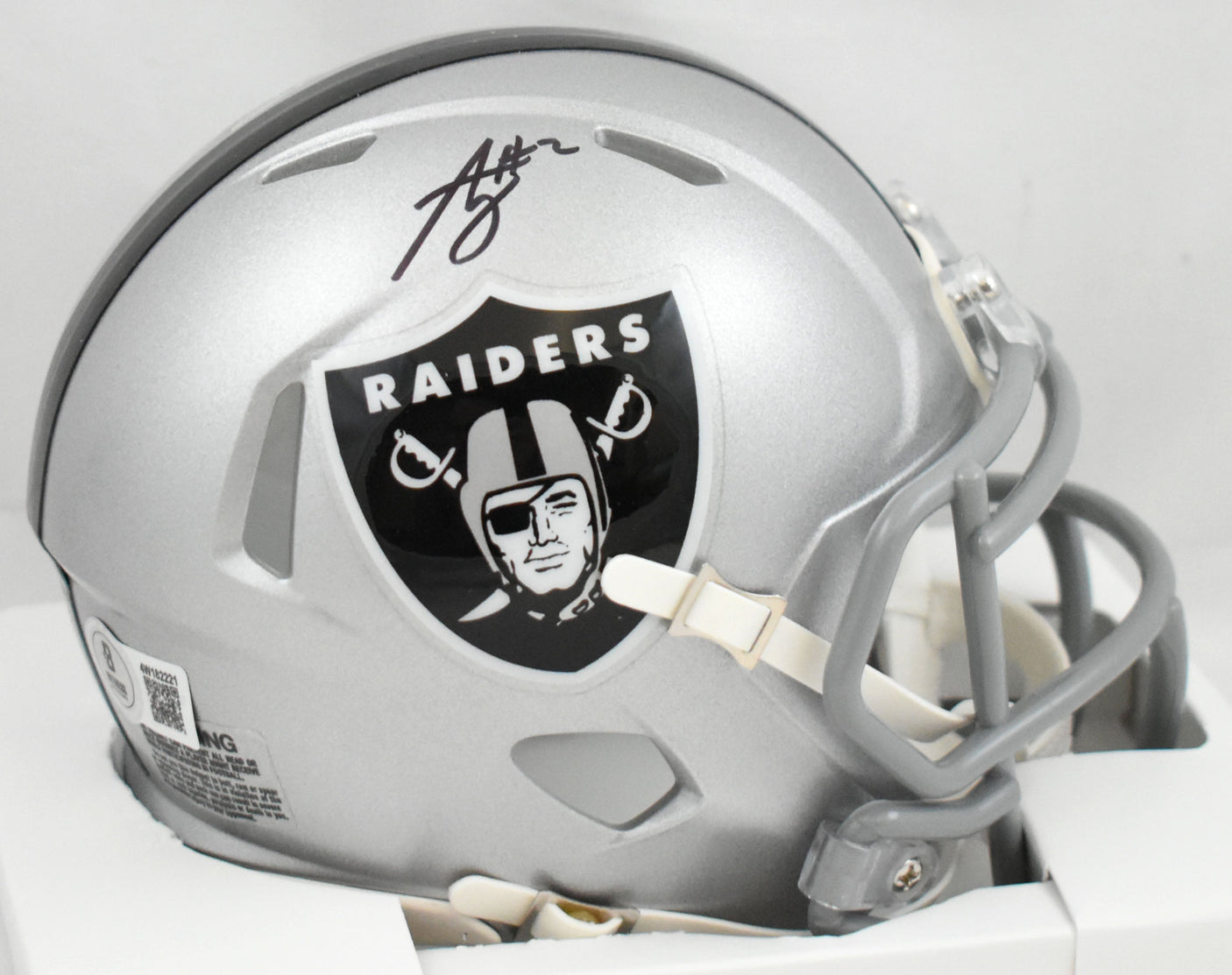 Ashton Jeanty Autographed Las Vegas Raiders Speed Mini Helmet - Beckett W Holo