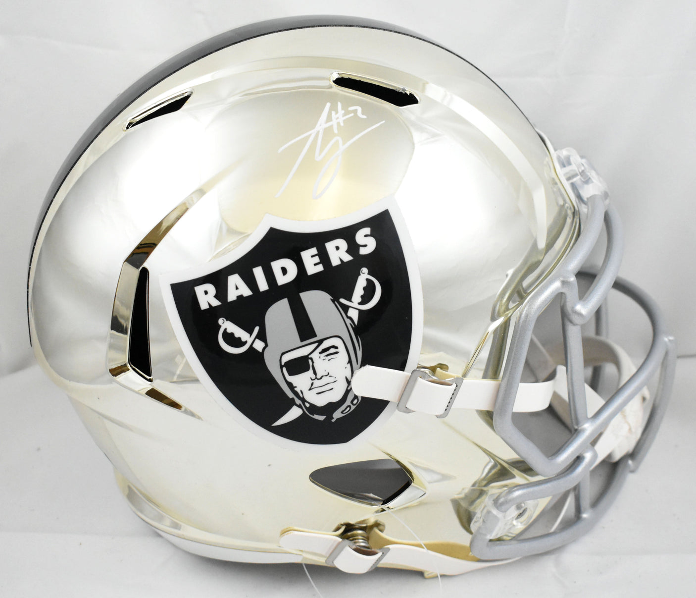 Ashton Jeanty Autographed Raiders F/S Chrome Speed Helmet - Beckett W Hologram