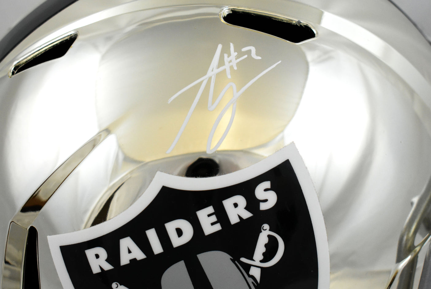 Ashton Jeanty Autographed Raiders F/S Chrome Speed Helmet - Beckett W Hologram