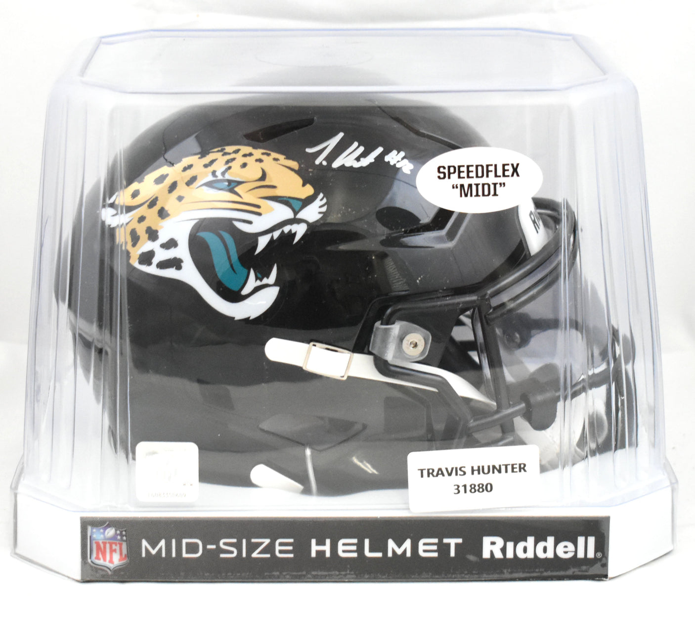 Travis Hunter Autographed Jaguars Mid-Size SpeedFlex Helmet - Beckett W Hologram