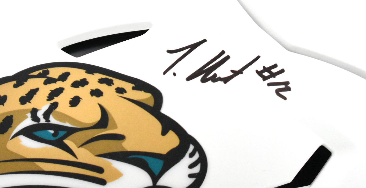 Travis Hunter Autographed Jaguars F/S Alt 2024 SpeedFlex Helmet- Beckett W Holo