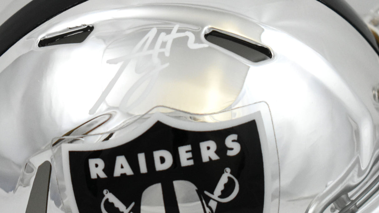 Ashton Jeanty Autographed Las Vegas Raiders Chrome Speed Mini Helmet - Beckett W