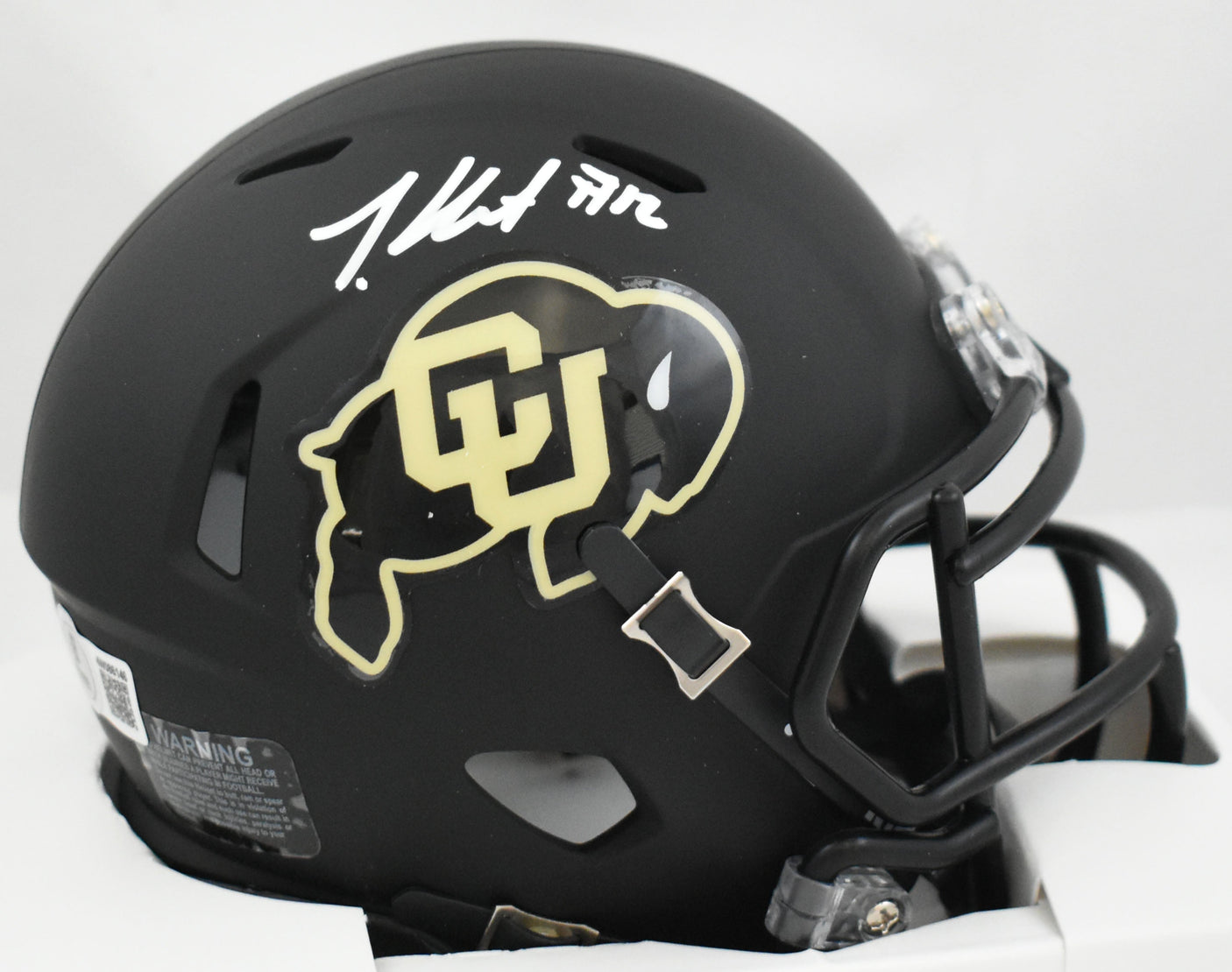 Travis Hunter Autographed Colorado Buffaloes Speed Mini Helmet - Beckett W Holo