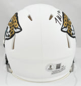 Travis Hunter Autographed Jaguars Alt 2024 Speed Mini Helmet - Beckett W Holo