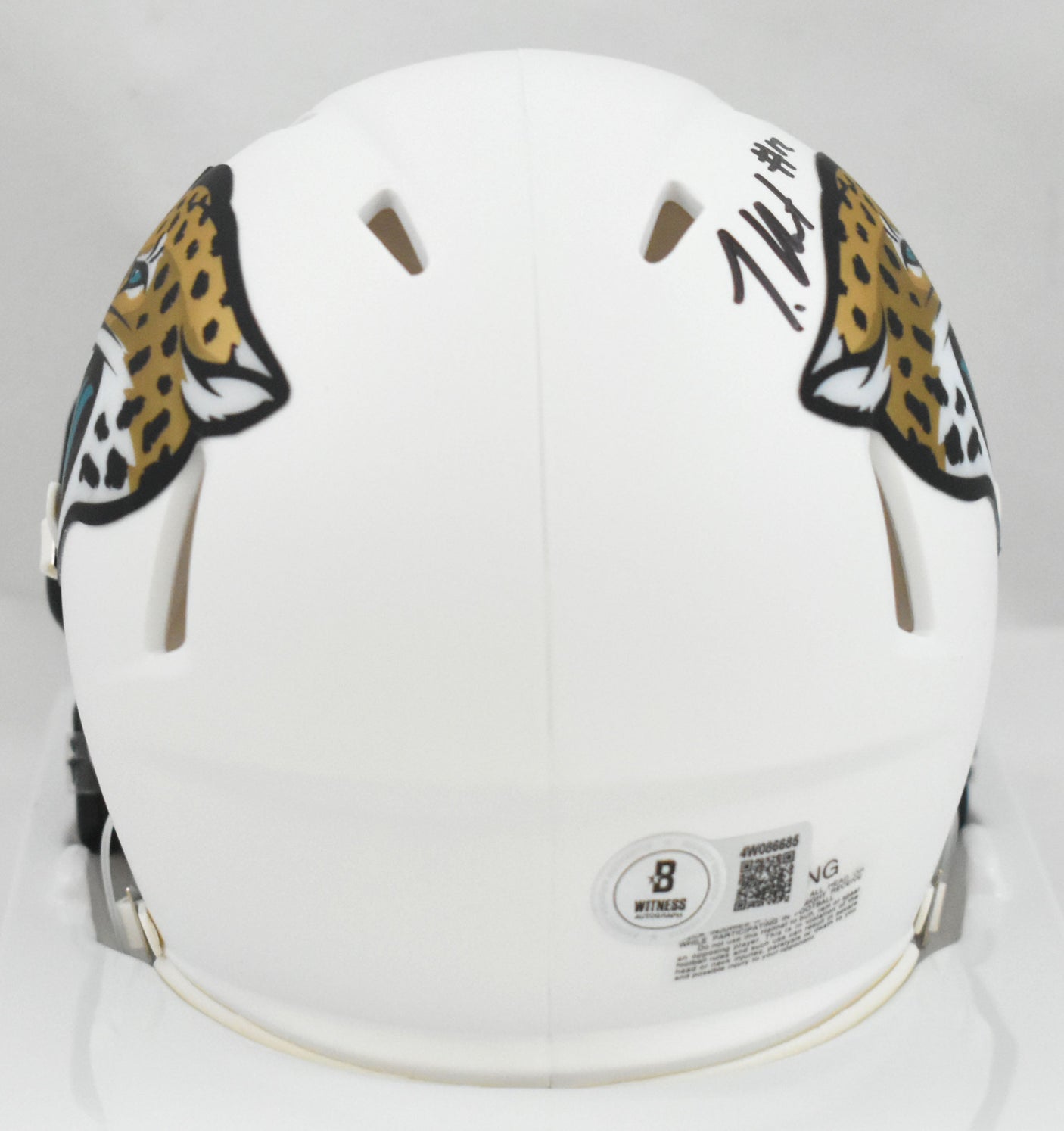 Travis Hunter Autographed Jaguars Alt 2024 Speed Mini Helmet - Beckett W Holo