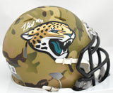 Travis Hunter Signed Jacksonville Jaguars Camo Speed Mini Helmet- Beckett W Holo