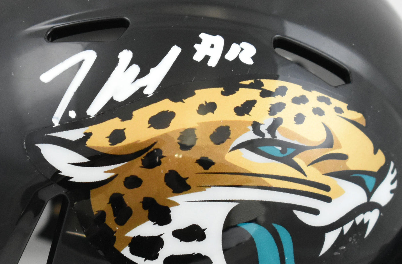 Travis Hunter Signed Jacksonville Jaguars Speed Mini Helmet # - Beckett W Holo