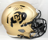 Travis Hunter Autographed Colorado Buffaloes F/S Speed Helmet- Beckett W Holo